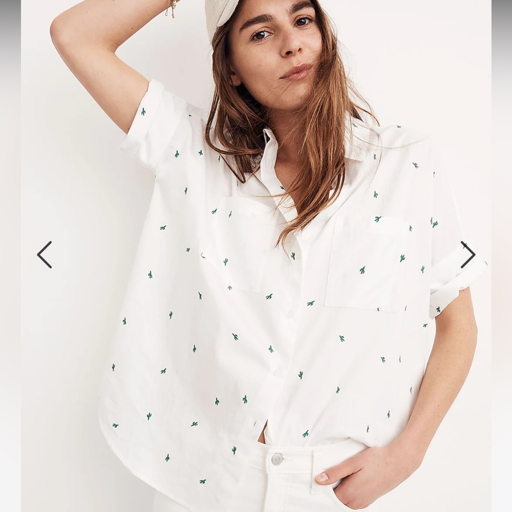Madewell Embroidered Cactus Courier Shirt